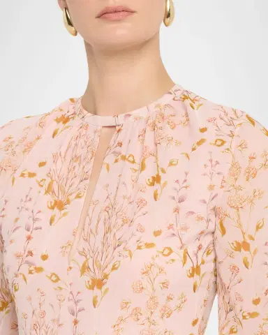Giambattista Valli Floral Georgette Long-Sleeve Mini Dress | Thumbnail 5 Giambattista Valli Floral Georgette Long-Sleeve Mini Dress | Thumbnail 5