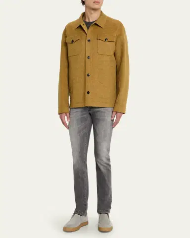 Kiton Men's Wool and Cashmere Two-Pocket Overshirt | Thumbnail 2 Kiton Men's Wool and Cashmere Two-Pocket Overshirt | Thumbnail 2