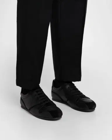 MOSCHINO Men's Leather and Suede Tennis Shoes | Thumbnail 2 MOSCHINO Men's Leather and Suede Tennis Shoes | Thumbnail 2