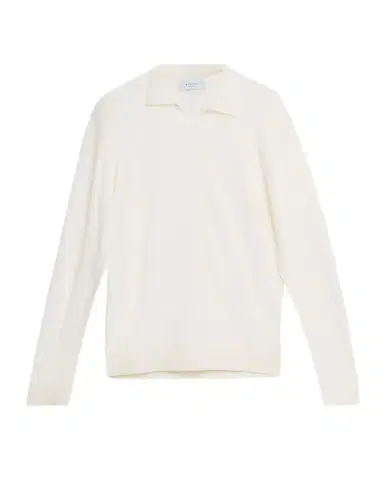 Boglioli Men's Wool Chevron-Knit Johnny Collar Polo Sweater | Thumbnail 1