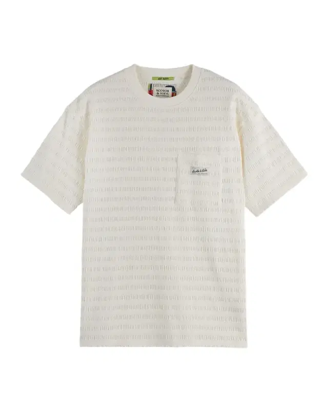 Scotch & Soda Men 's Relaxed-Fit Textured Pocket T-Shirt