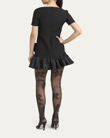 Valentino Garavani Velvet Bow Ruffle Short-Sleeve Mini Dress | Thumbnail 7 Valentino Garavani Velvet Bow Ruffle Short-Sleeve Mini Dress | Thumbnail 7