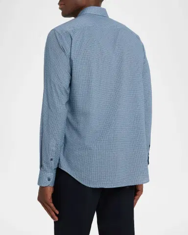 Emporio Armani Men's Cotton Diagonal Wave Sport Shirt | Thumbnail 2 Emporio Armani Men's Cotton Diagonal Wave Sport Shirt | Thumbnail 2