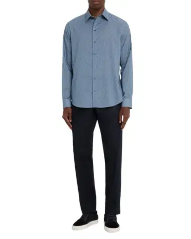 Emporio Armani Men's Cotton Diagonal Wave Sport Shirt | Thumbnail 1 Emporio Armani Men's Cotton Diagonal Wave Sport Shirt | Thumbnail 1