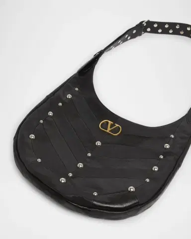 Valentino Garavani Hoboho Studded Patchwork Leather Hobo Bag | Thumbnail 4