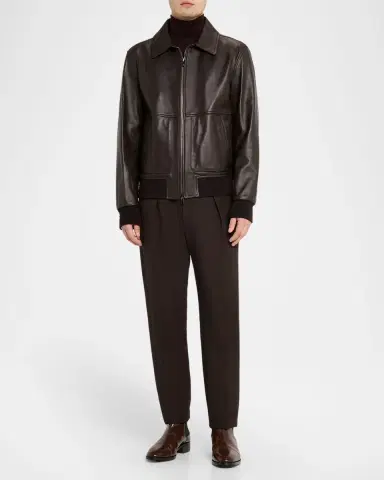 Isaia Men 's Lambskin Leather Jacket | Thumbnail 2