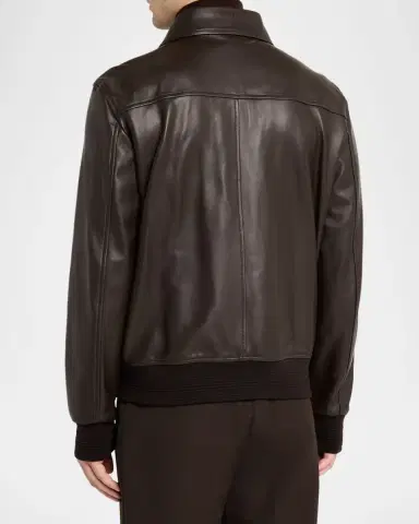 Isaia Men 's Lambskin Leather Jacket | Thumbnail 3