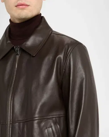 Isaia Men 's Lambskin Leather Jacket | Thumbnail 5