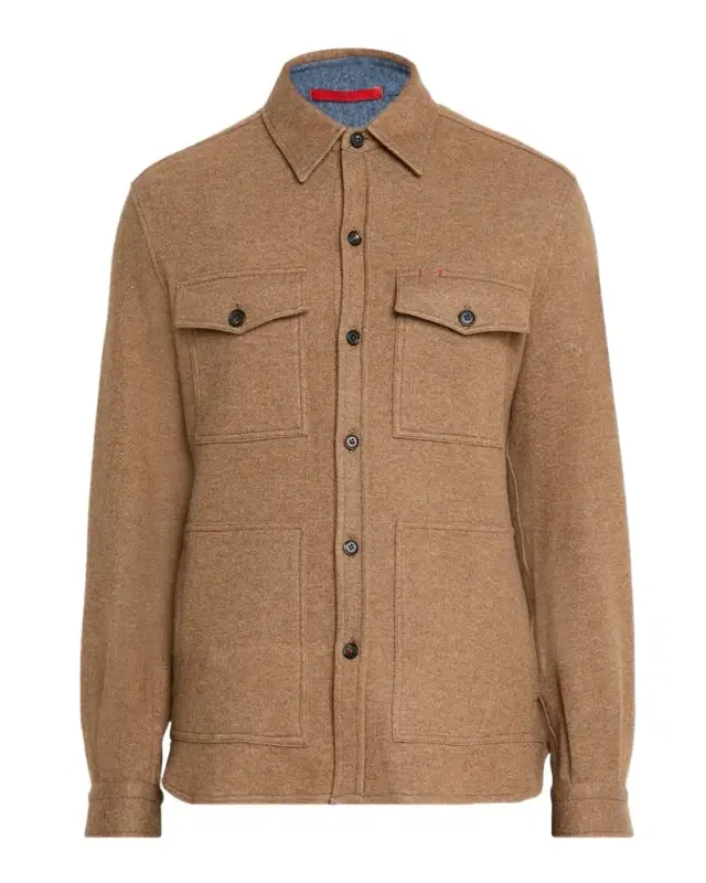 Men 's Cashmere Double-Face Four-Pocket Overshirt