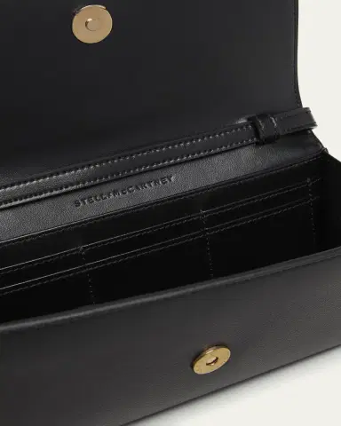 Stella McCartney Stella Ryder Embossed Grainy Eco Vegan Leather Wallet with Strap | Thumbnail 4 Stella McCartney Stella Ryder Embossed Grainy Eco Vegan Leather Wallet with Strap | Thumbnail 4