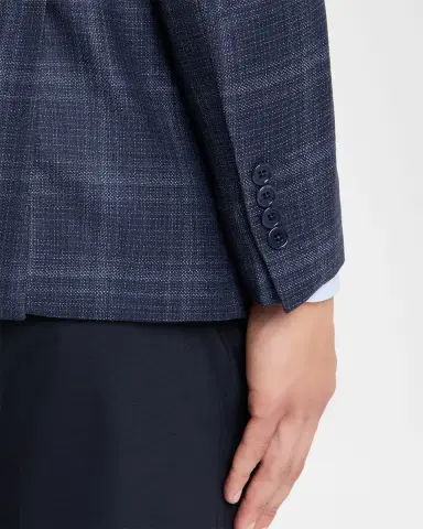 Emporio Armani Men's Wool and Viscose Tonal Plaid Sport Coat | Thumbnail 7