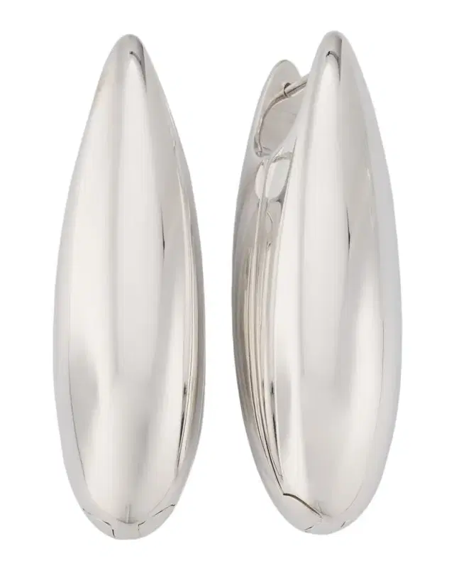 Sterling Silver Large Ellipse Earrings