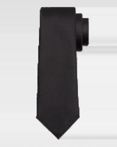 Emporio Armani Men's Silk Twill Micro-Rib Solid Tie | Thumbnail 2