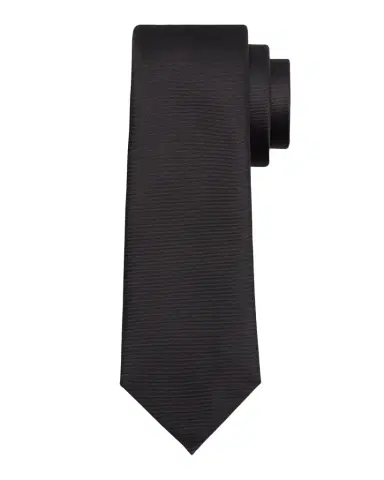 Emporio Armani Men's Silk Twill Micro-Rib Solid Tie | Thumbnail 1
