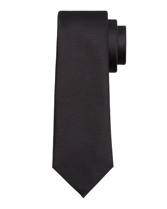 Men 's Silk Twill Micro-Rib Solid Tie