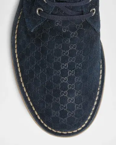 Gucci Men's Moreau GG Suede Lace-Up Ankle Boots | Thumbnail 5 Gucci Men's Moreau GG Suede Lace-Up Ankle Boots | Thumbnail 5