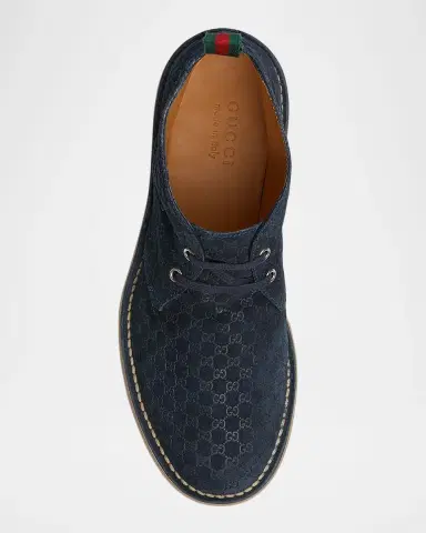 Gucci Men's Moreau GG Suede Lace-Up Ankle Boots | Thumbnail 6 Gucci Men's Moreau GG Suede Lace-Up Ankle Boots | Thumbnail 6