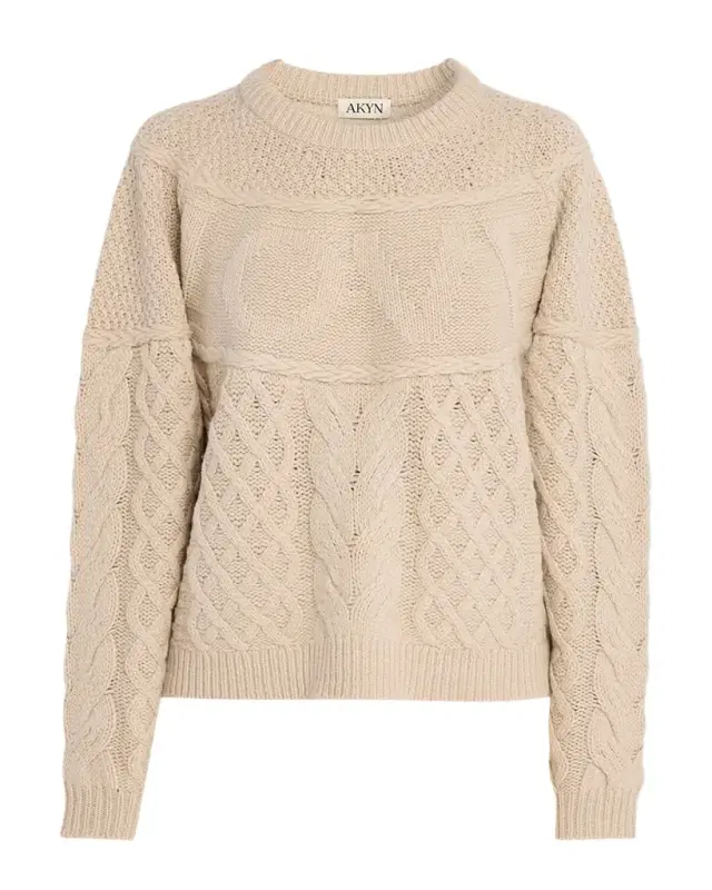 Akyn Studio Love Oversized Cable-Knit Wool Sweater