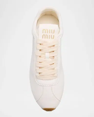 Miu Miu Leather Retro Runner Sneakers | Thumbnail 6