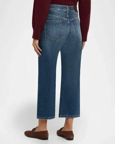 Brunello Cucinelli Authentic Denim Wide-Leg Ankle Jeans | Thumbnail 3