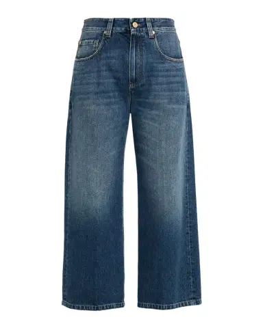 Brunello Cucinelli Authentic Denim Wide-Leg Ankle Jeans | Thumbnail 1