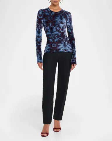 Etro Panne Velvet Long-Sleeve Top | Thumbnail 2 Etro Panne Velvet Long-Sleeve Top | Thumbnail 2