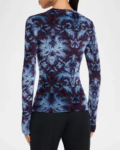 Etro Panne Velvet Long-Sleeve Top | Thumbnail 3 Etro Panne Velvet Long-Sleeve Top | Thumbnail 3