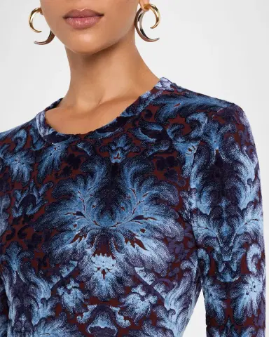 Etro Panne Velvet Long-Sleeve Top | Thumbnail 5 Etro Panne Velvet Long-Sleeve Top | Thumbnail 5