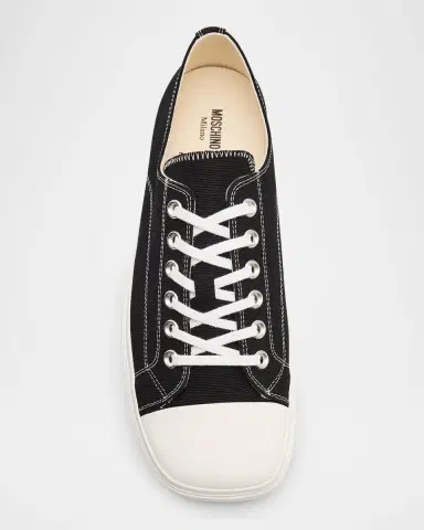 MOSCHINO Men's Edge Canvas Cap Toe Low-Top Sneakers | Thumbnail 6 MOSCHINO Men's Edge Canvas Cap Toe Low-Top Sneakers | Thumbnail 6