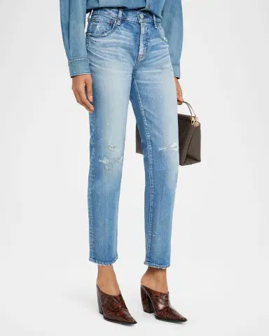 MOUSSY VINTAGE Bridgeville Distressed Straight Ankle Jeans | Thumbnail 3