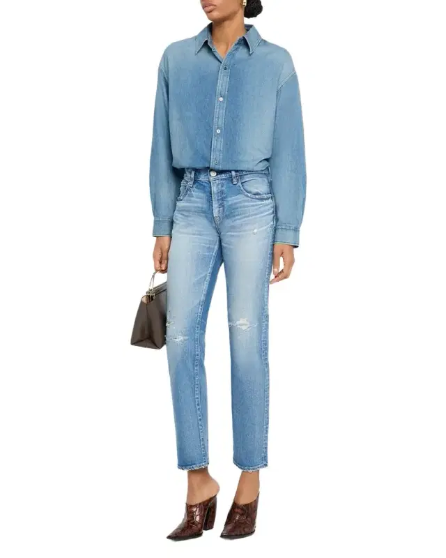 Bridgeville Distressed Straight Ankle Jeans