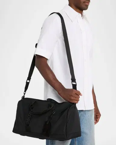 MOSCHINO Men's Carry Me Cordura Duffel Bag with Crossbody Strap | Thumbnail 2 MOSCHINO Men's Carry Me Cordura Duffel Bag with Crossbody Strap | Thumbnail 2