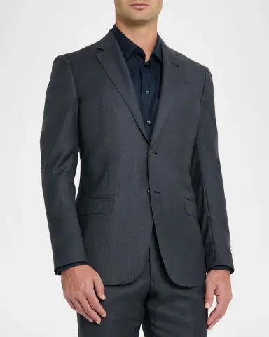 Emporio Armani Men's 130 's Wool Petite Check G Line Two-Piece Suit | Thumbnail 4 Emporio Armani Men's 130 's Wool Petite Check G Line Two-Piece Suit | Thumbnail 4