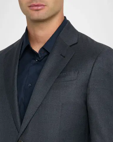 Emporio Armani Men's 130 's Wool Petite Check G Line Two-Piece Suit | Thumbnail 6 Emporio Armani Men's 130 's Wool Petite Check G Line Two-Piece Suit | Thumbnail 6