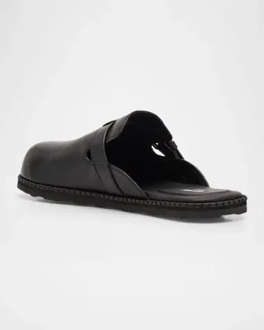 MOSCHINO Men's Sabot Leather Mules | Thumbnail 4 MOSCHINO Men's Sabot Leather Mules | Thumbnail 4