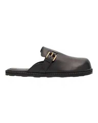 MOSCHINO Men's Sabot Leather Mules | Thumbnail 1 MOSCHINO Men's Sabot Leather Mules | Thumbnail 1