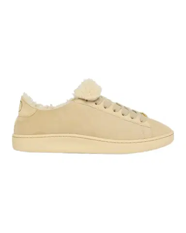 Valentino Garavani VLogo Shearling-Lined Suede Low-Top Sneakers | Thumbnail 1
