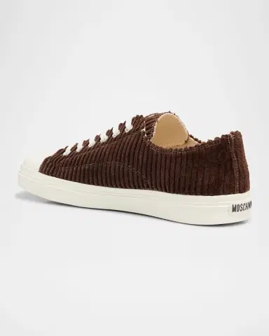 MOSCHINO Men's Edge Corduroy Cap Toe Low-Top Sneakers | Thumbnail 4 MOSCHINO Men's Edge Corduroy Cap Toe Low-Top Sneakers | Thumbnail 4