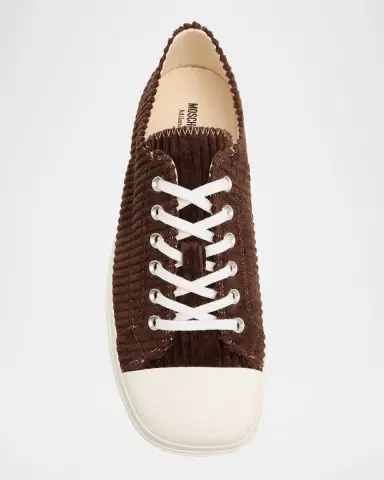 MOSCHINO Men's Edge Corduroy Cap Toe Low-Top Sneakers | Thumbnail 6 MOSCHINO Men's Edge Corduroy Cap Toe Low-Top Sneakers | Thumbnail 6