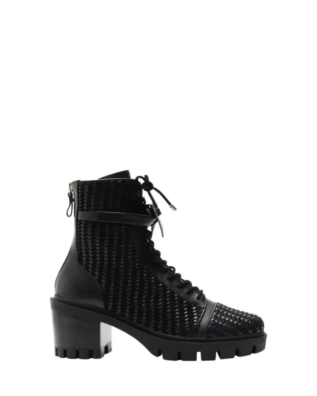 Tresse Leather Combat Booties