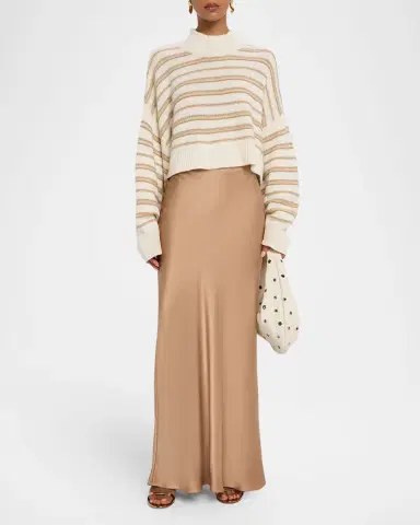 Sablyn Grace Scallop-Trim Bias Cut Maxi Skirt | Thumbnail 2