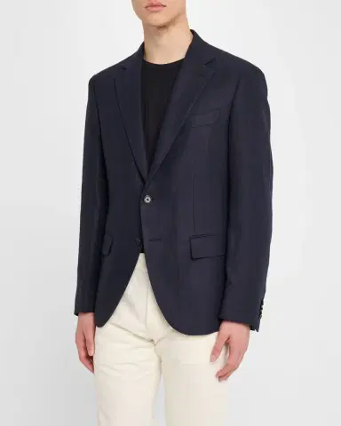 Loro Piana Men's Torino Linen Single-Breasted Sport Coat | Thumbnail 4