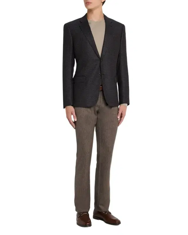 Men 's Wool and Cotton Melange Five-Pocket Pants