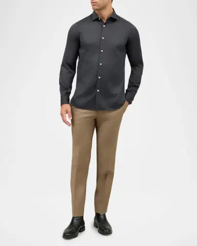 Boglioli Men's Cotton and Lyocell Slim-Fit Sport Shirt | Thumbnail 2