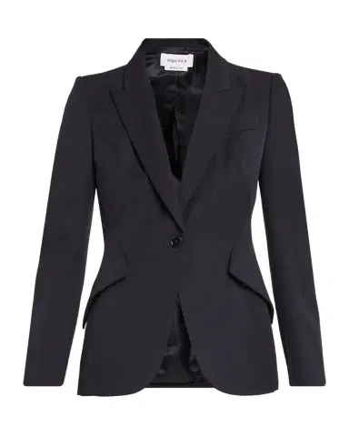 Alexander McQueen Grain De Poudre Wool Single-Breasted Blazer | Thumbnail 1