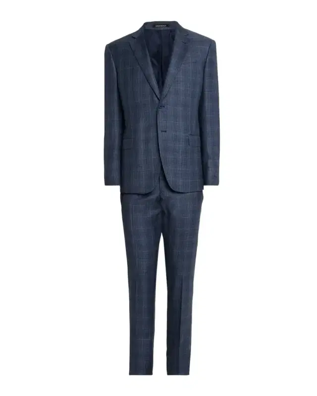 Men's Wool Super 130s Plaid G Line Suit