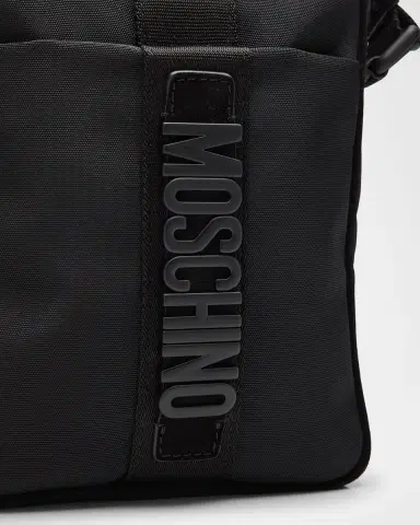 MOSCHINO Men's Carry Me Nylon Suede-Trim Crossbody Bag | Thumbnail 6 MOSCHINO Men's Carry Me Nylon Suede-Trim Crossbody Bag | Thumbnail 6