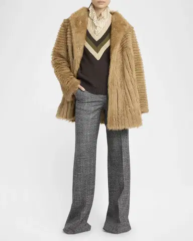 Valentino Garavani Fluted Sheep Shearling Coat | Thumbnail 2 Valentino Garavani Fluted Sheep Shearling Coat | Thumbnail 2