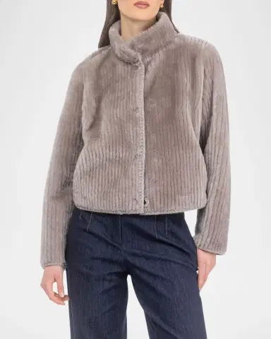 Gorski Reversible Merino Grooved Shearling Lamb Jacket With Embroidered Trim | Thumbnail 8