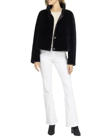 Gorski Reversible Merino Grooved Shearling Lamb Jacket With Embroidered Trim | Thumbnail 1